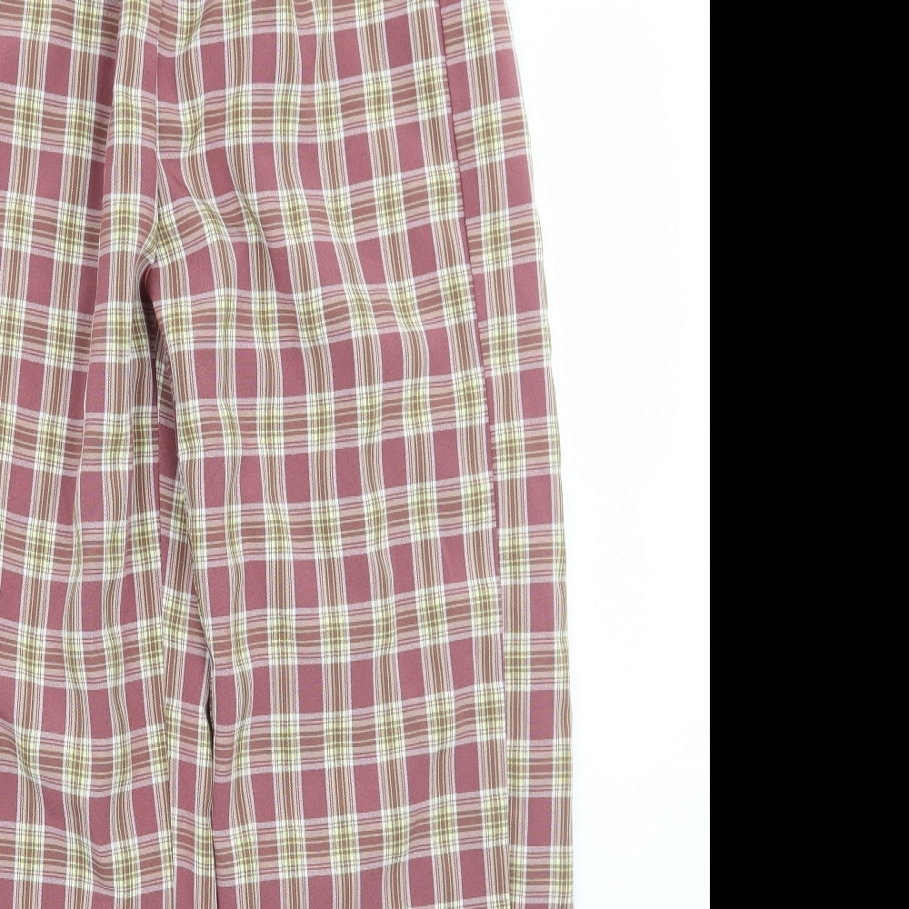 SheIn Womens Red Check  Trousers  Size S L27 in