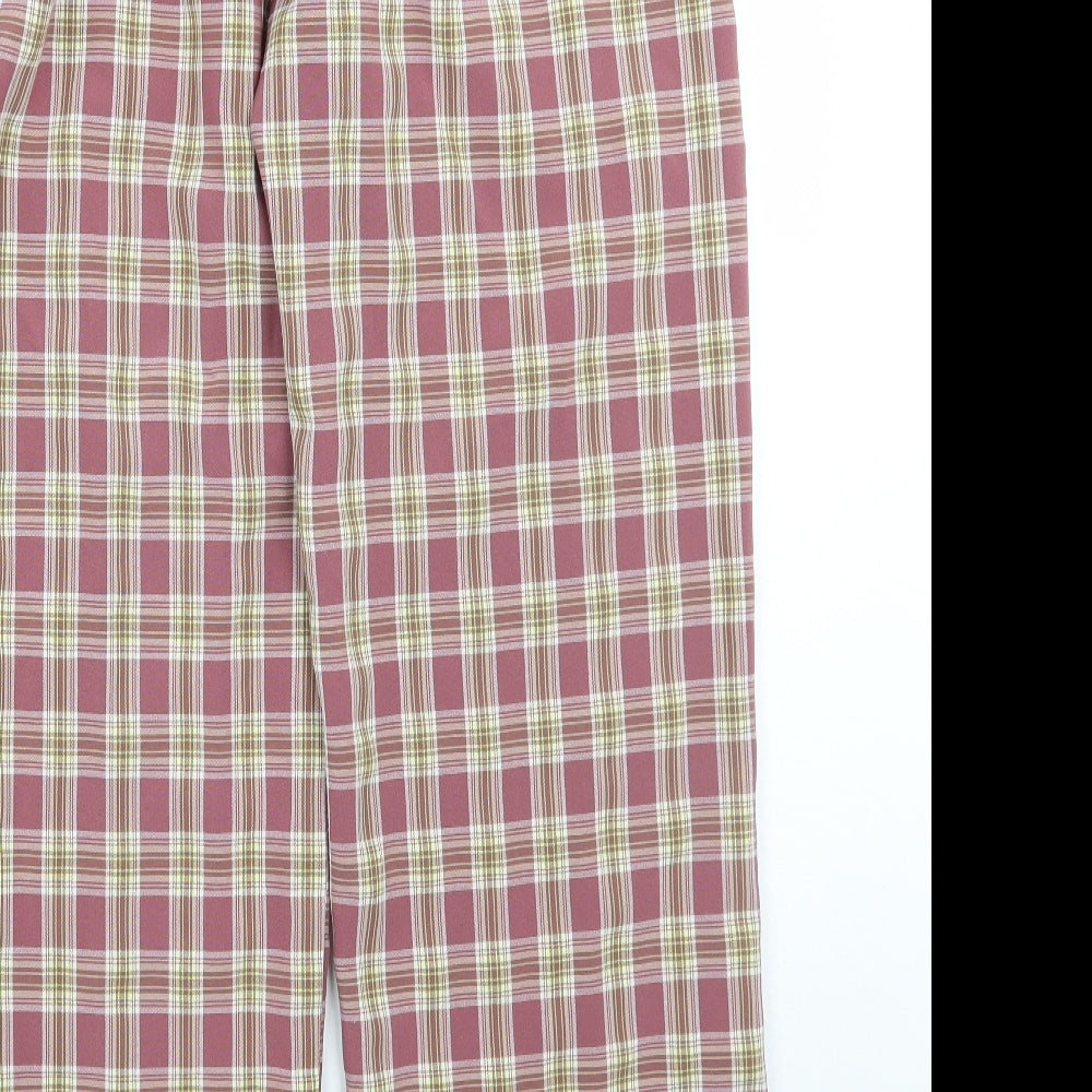 SheIn Womens Red Check  Trousers  Size S L27 in