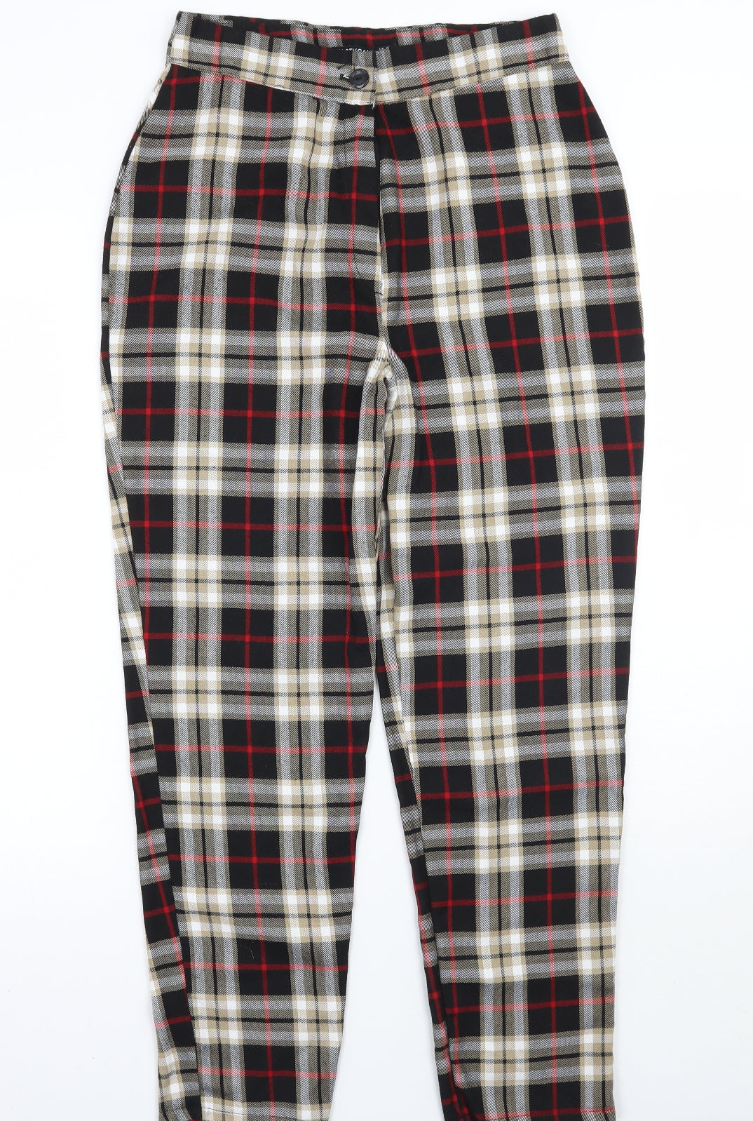 Nasty Gal Womens Blue Check  Trousers  Size 10 L27 in