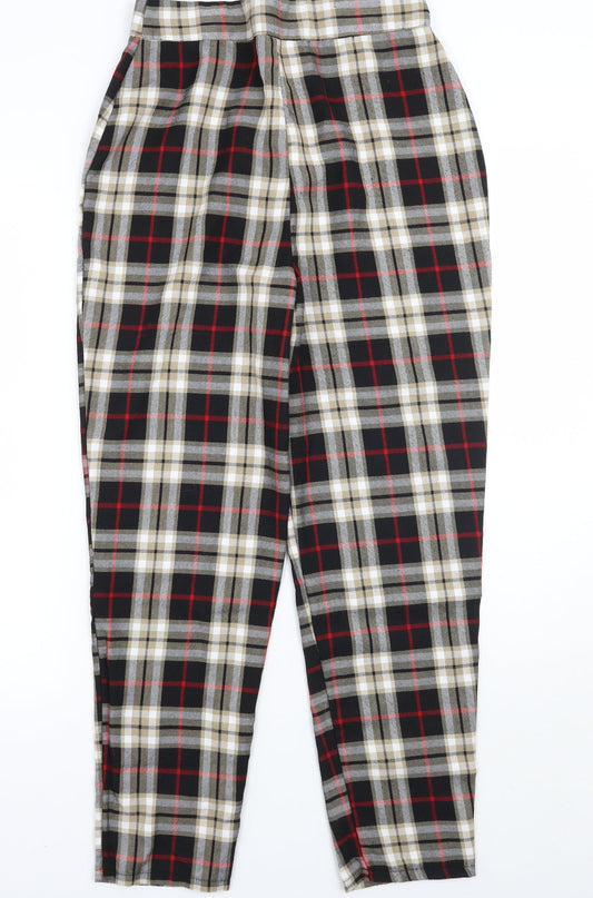 Nasty Gal Womens Blue Check  Trousers  Size 10 L27 in