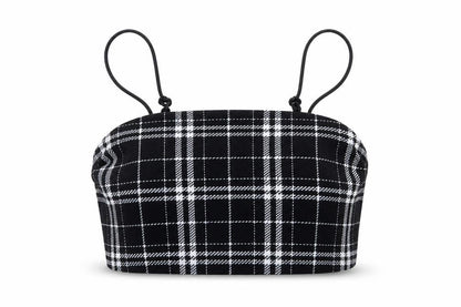 SHEIN Girls Black Check  Cropped Tank Size 10-11 Years