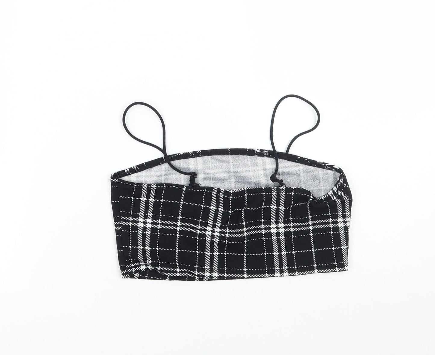 SheIn Girls Black Check  Cropped Tank Size 10-11 Years