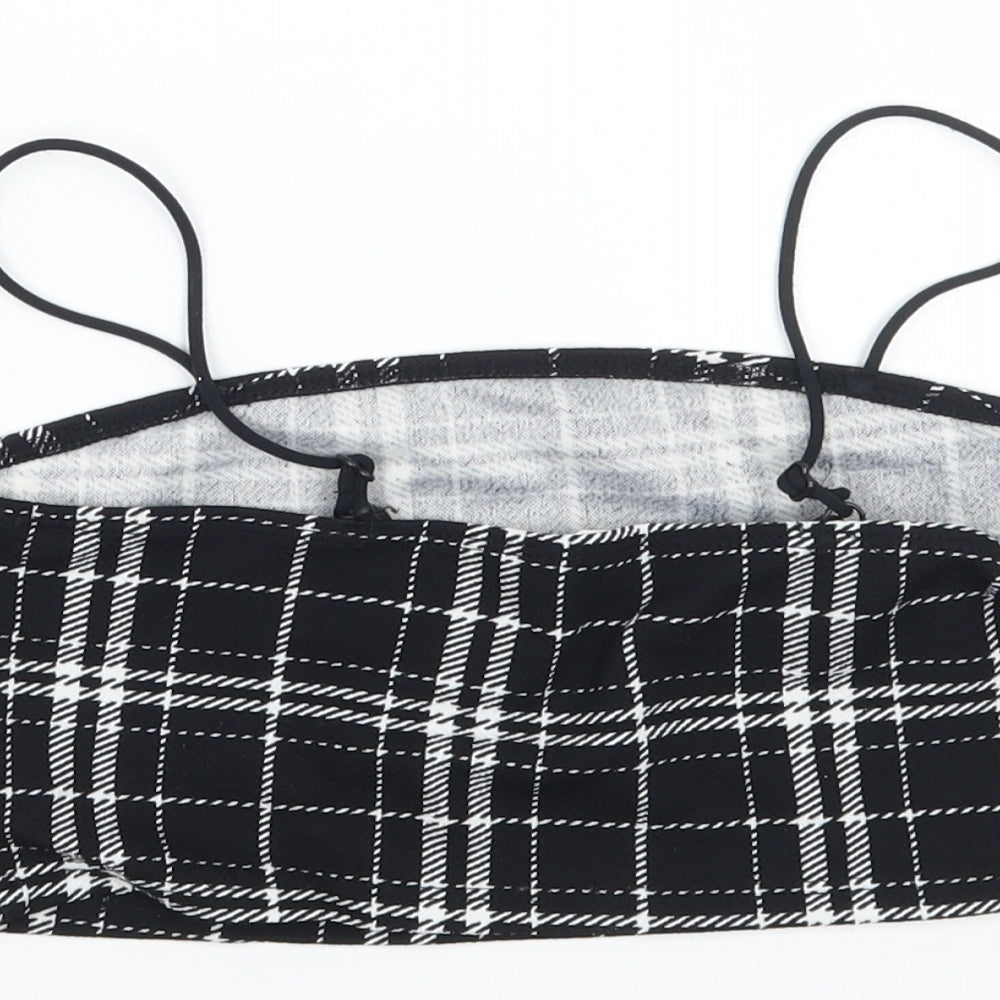 SheIn Girls Black Check  Cropped Tank Size 10-11 Years