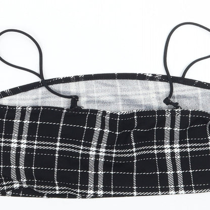 SheIn Girls Black Check  Cropped Tank Size 10-11 Years