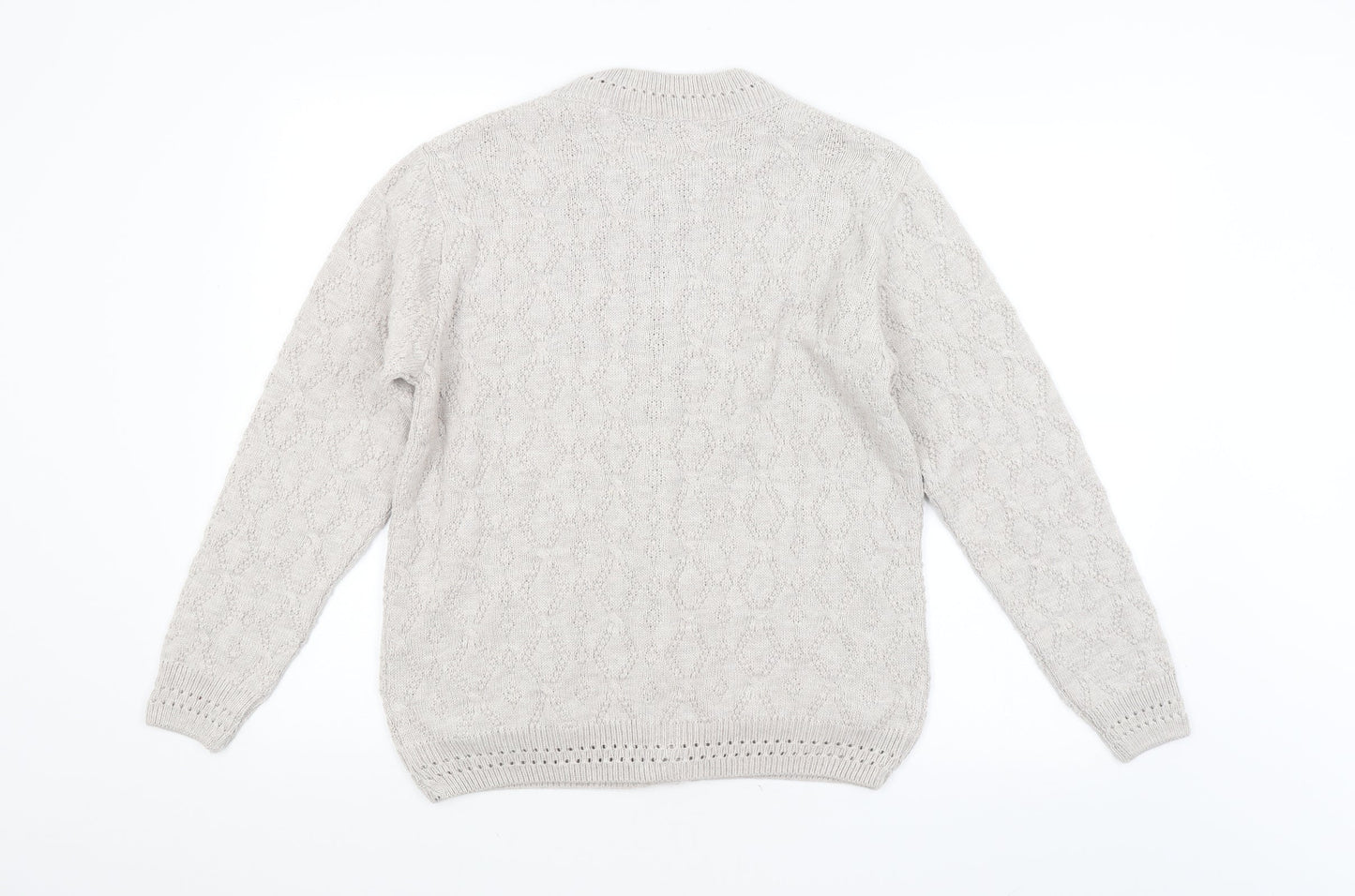 Autonomy Womens Grey Argyle/Diamond  Pullover Jumper Size S