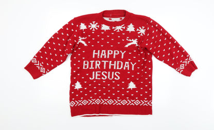 Womens UK Size  Preworn Red Pullover Jumper