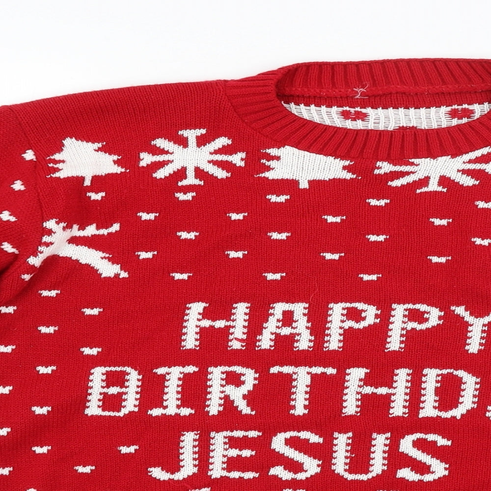 Womens UK Size  Preworn Red Pullover Jumper