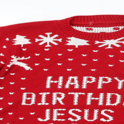 Womens UK Size  Preworn Red Pullover Jumper