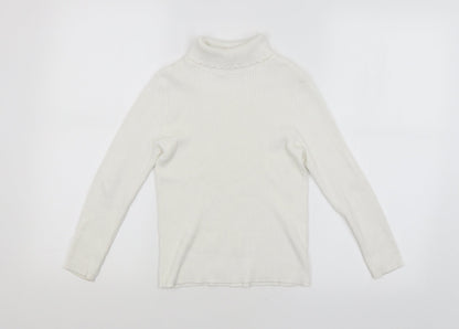 George Girls White   Pullover Jumper Size 7-8 Years