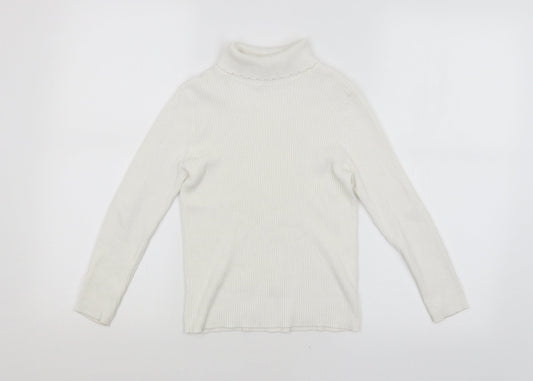 George Girls White   Pullover Jumper Size 7-8 Years