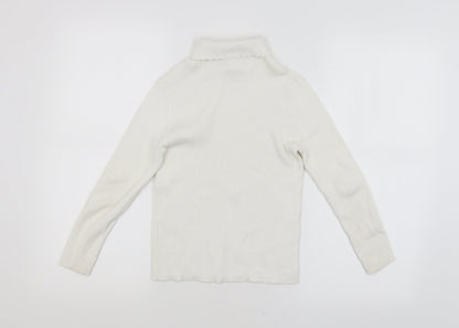 George Girls White   Pullover Jumper Size 7-8 Years