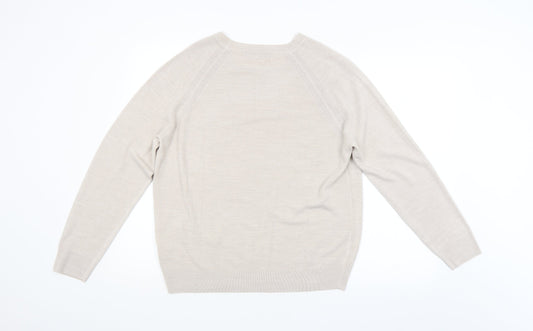 Womens UK Size 16 M&S Beige Pullover Jumper