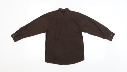 Blue Base Boys Brown   Basic Button-Up Size 6-7 Years