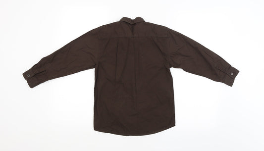 Blue Base Boys Brown   Basic Button-Up Size 6-7 Years