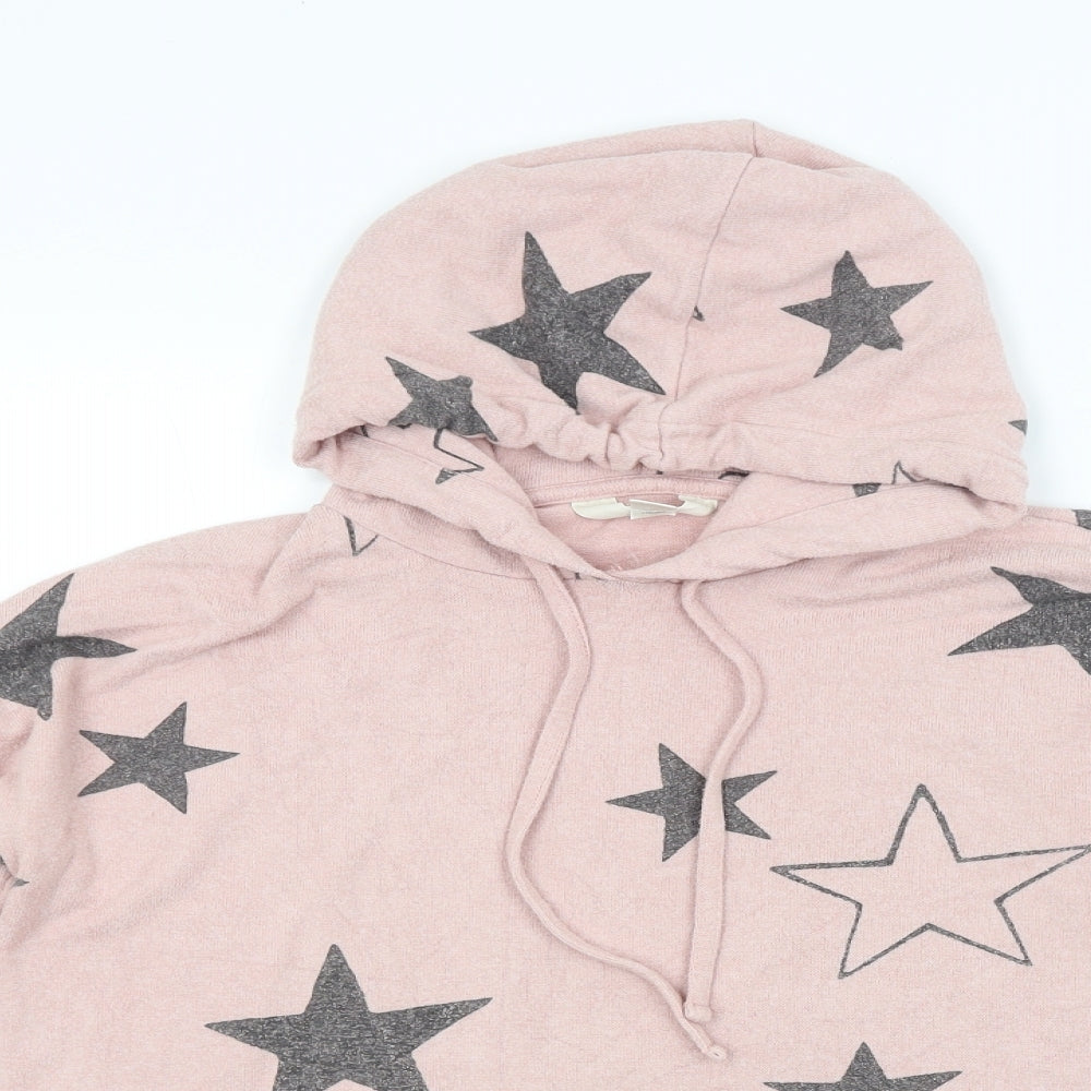 M&S Womens Pink Geometric  Pullover Hoodie Size 10