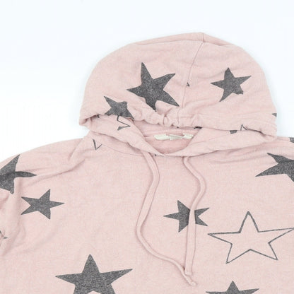 M&S Womens Pink Geometric  Pullover Hoodie Size 10