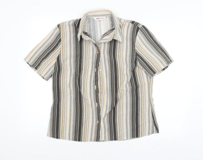 Bonmarché Womens Multicoloured Striped  Basic Button-Up Size 16