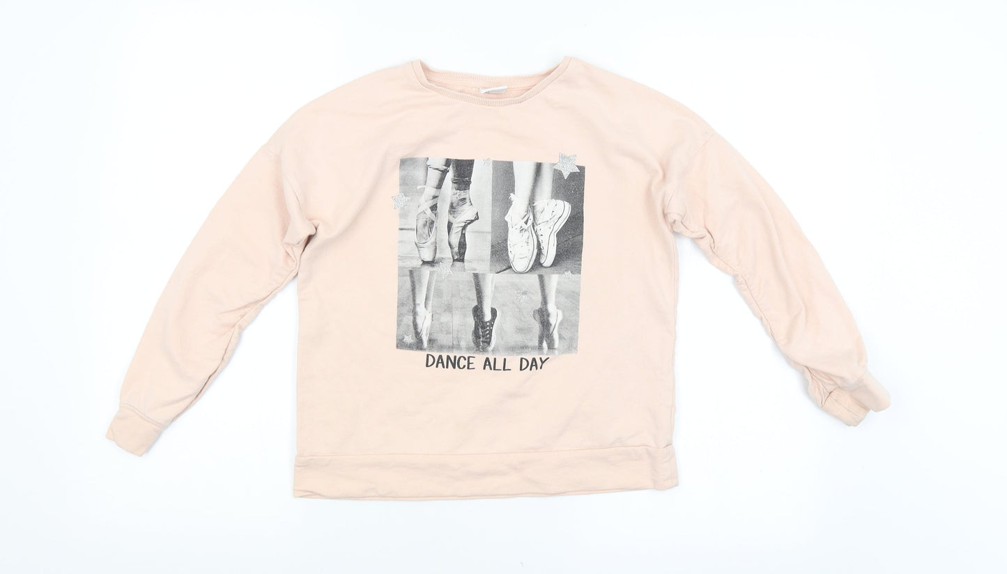 F&F Girls Pink   Pullover Sweatshirt Size 10-11 Years  - Dance All Day