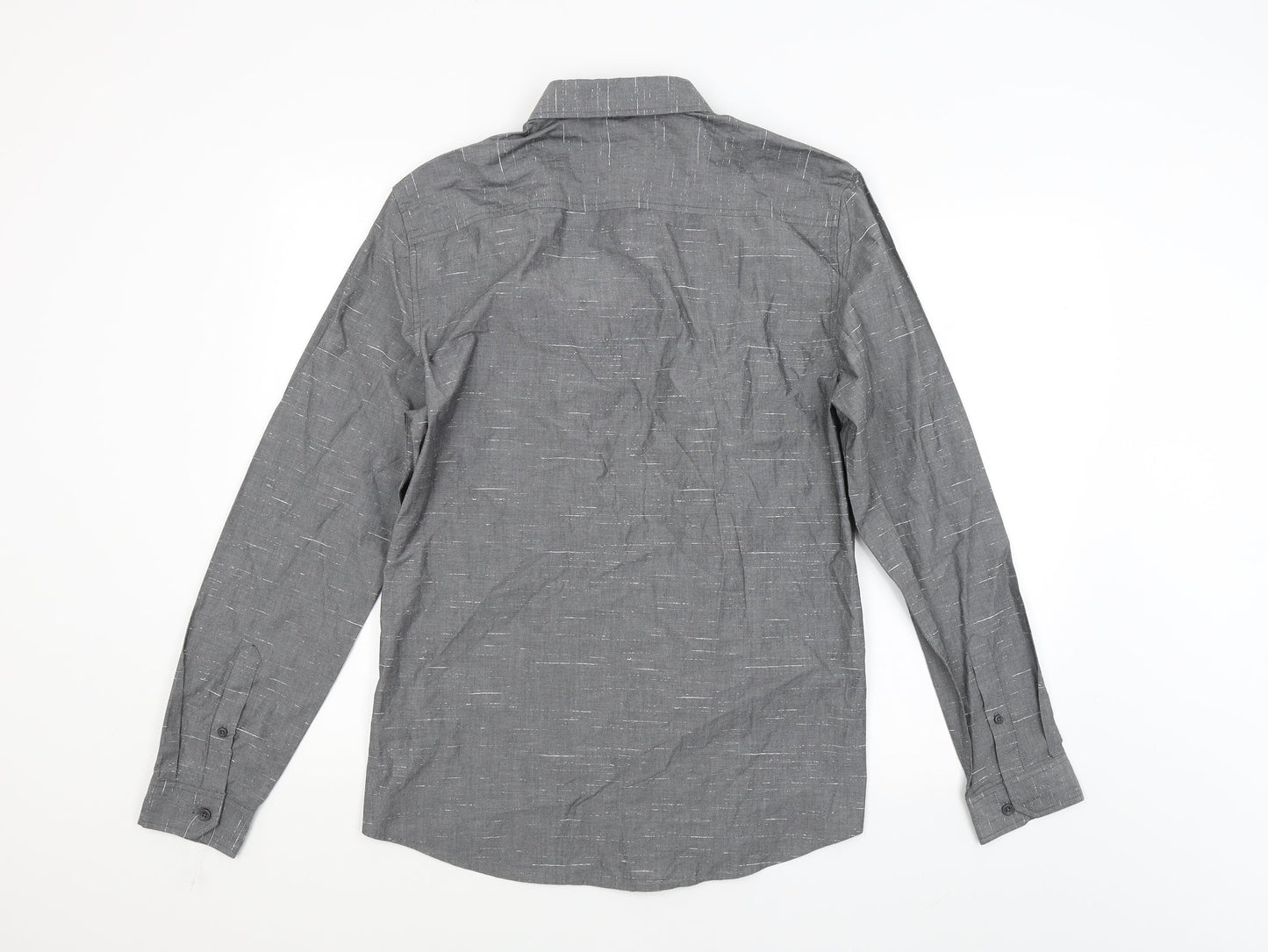 Mens UK Size M By Very Grey  Button-Up Long Sleeve Casual Shirt