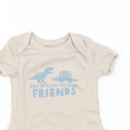 George Baby Beige   Babygrow One-Piece Size 3-6 Months  - Dinosaurs