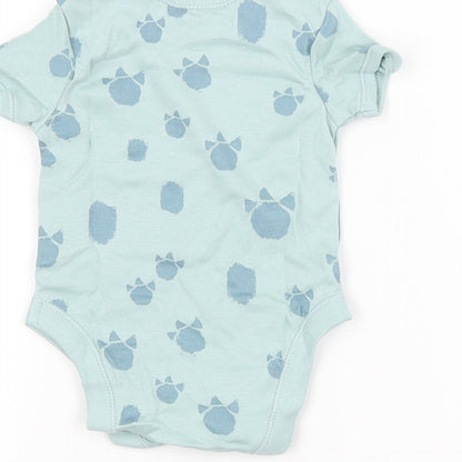 George Baby Blue Animal Print  Babygrow One-Piece Size 3-6 Months  - Dinosaur Print
