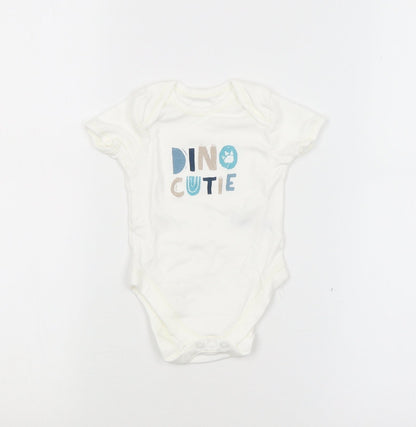 George Baby White   Babygrow One-Piece Size 3-6 Months  - Dino Cutie