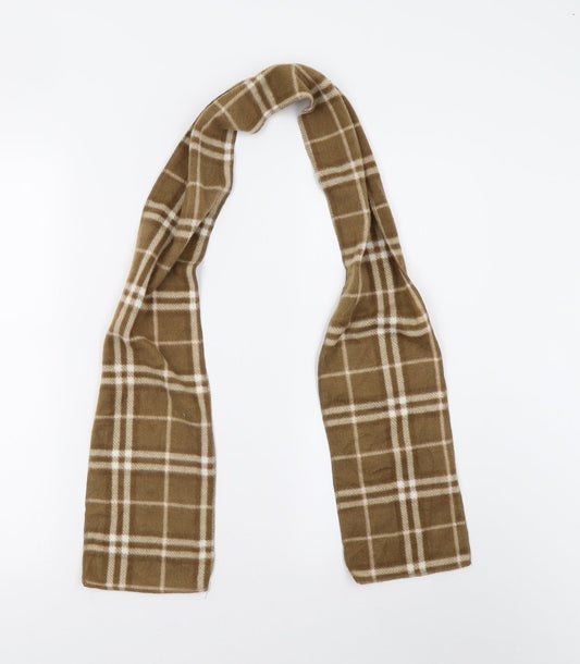 Preworn Womens Brown Check Fleece  Scarf