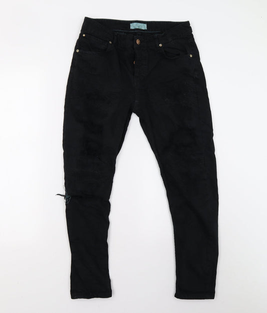 Mango Womens Black  Denim Skinny Jeans Size 10 L25 in