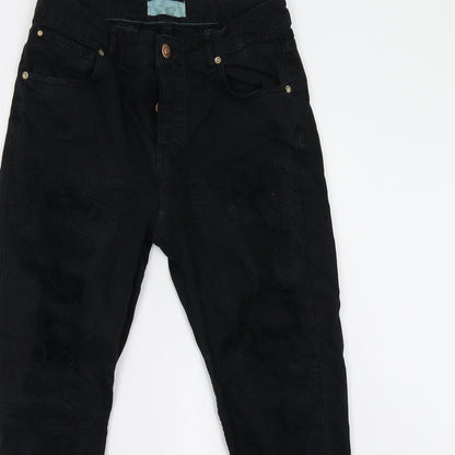 Mango Womens Black  Denim Skinny Jeans Size 10 L25 in