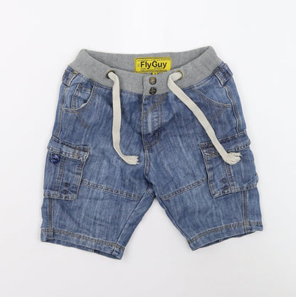 Fly Guy Mens Blue  Denim Cargo Shorts Size 26