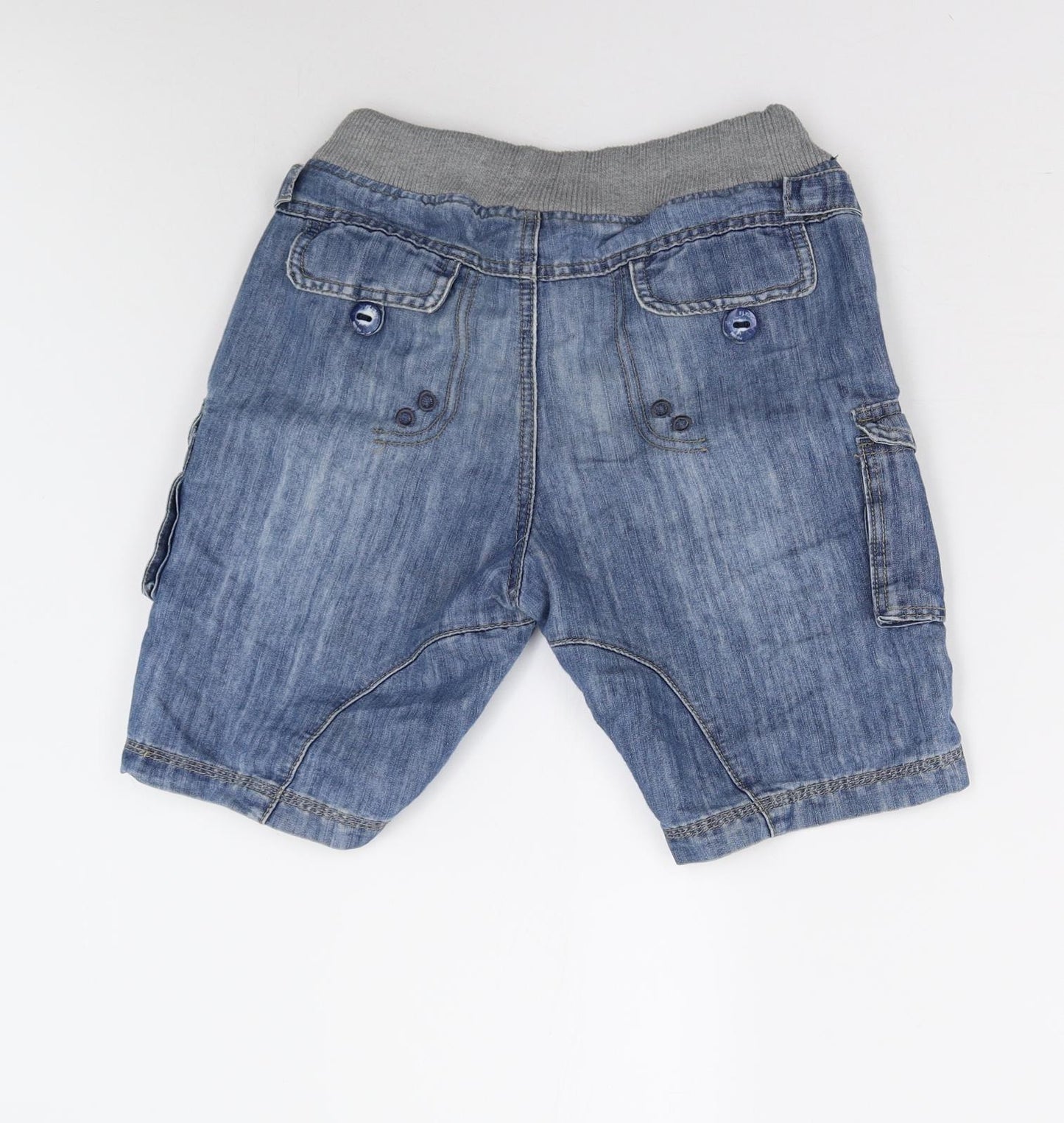Fly Guy Mens Blue  Denim Cargo Shorts Size 26