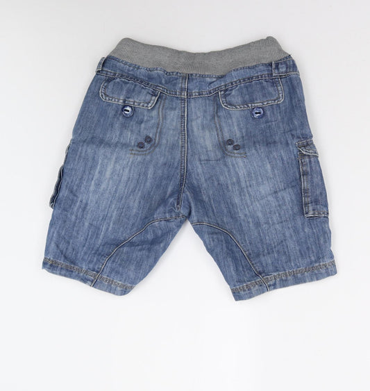 Fly Guy Mens Blue  Denim Cargo Shorts Size 26