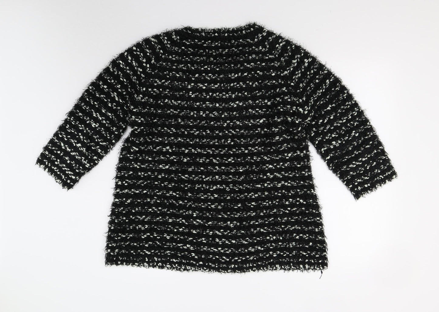 Arista Womens Black Striped Knit Pullover Jumper Size 16