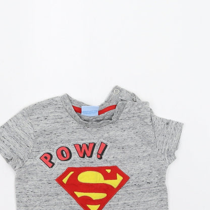 Tesco Baby Grey   Basic T-Shirt Size 12-18 Months  - Superbaby