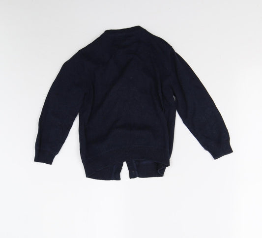 H&M Girls Blue  Knit Cardigan Jumper Size 5-6 Years