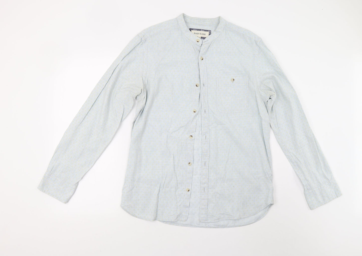 River Island Mens Blue Polka Dot   Button-Up Size M