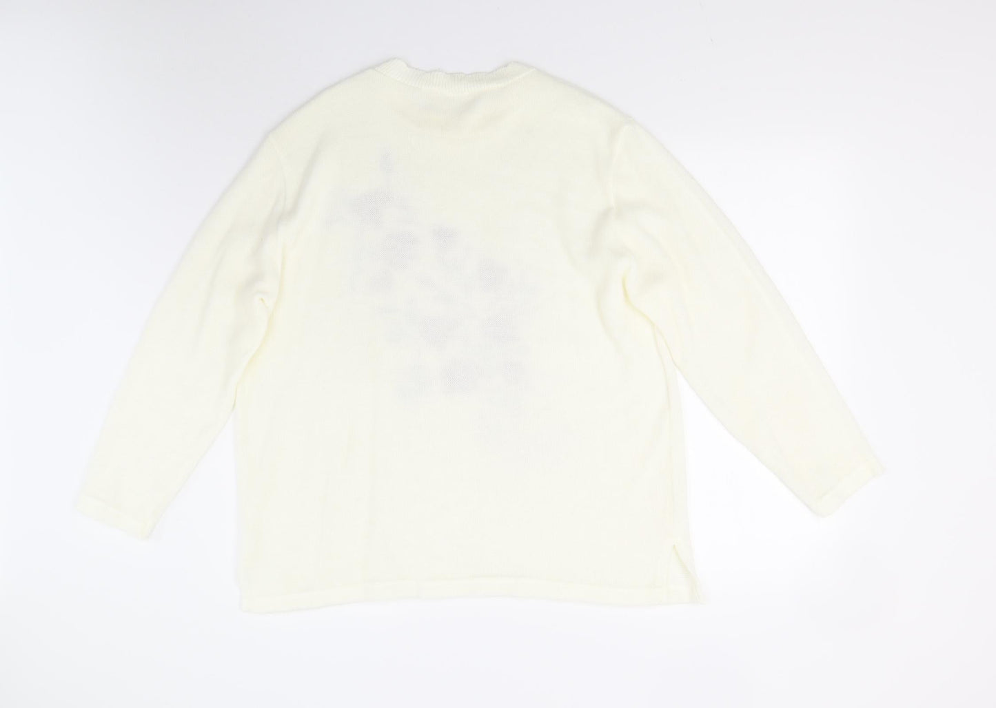 Womens UK Size L Preworn Ivory Pullover Jumper