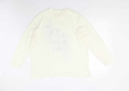 Womens UK Size L Preworn Ivory Pullover Jumper