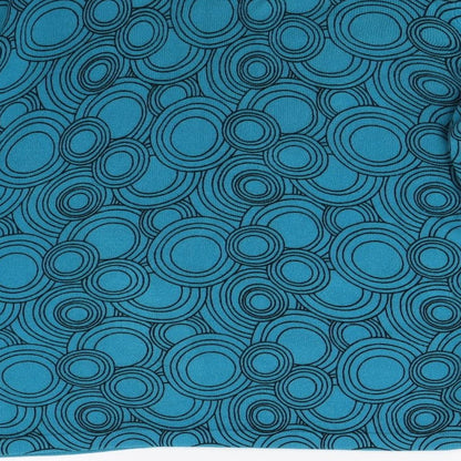 BM Collection Womens Blue Geometric Knit Pullover Jumper Size L