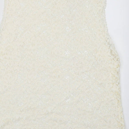 Papaya Womens White Floral  Basic Blouse Size 16