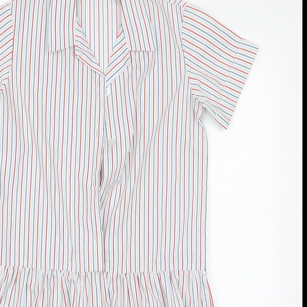 STEVENSONS Womens Multicoloured Striped  Shirt Dress  Size 4