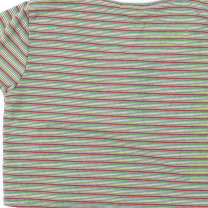 Primark Womens Green Striped  Basic T-Shirt Size M