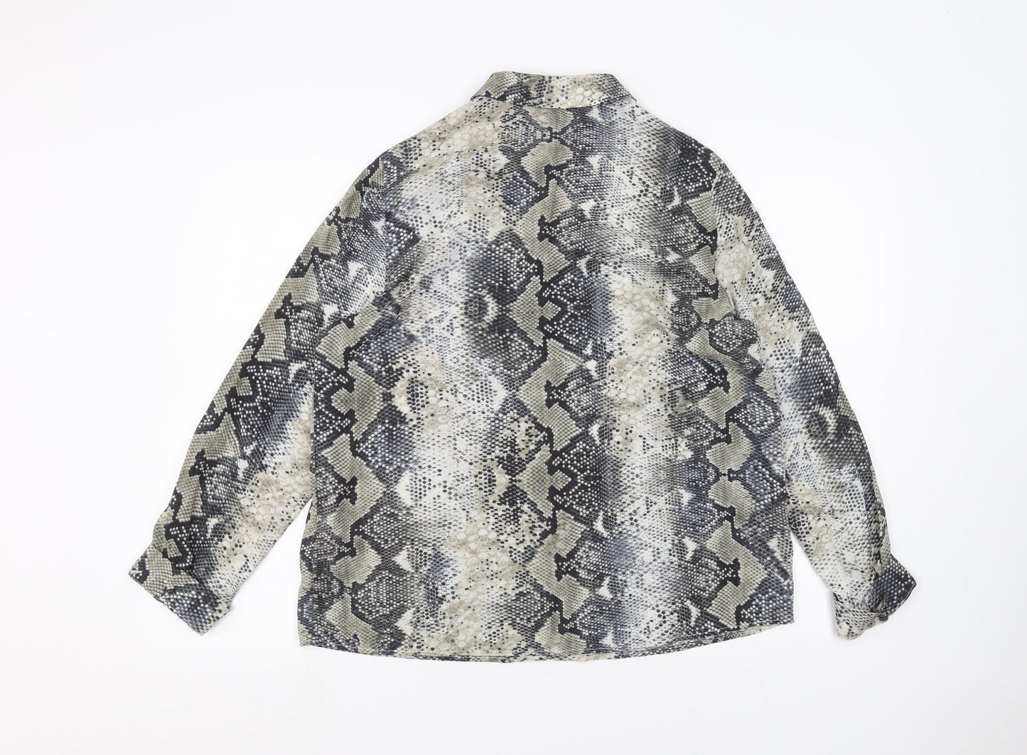 Primark Womens White Animal Print  Basic Button-Up Size 14