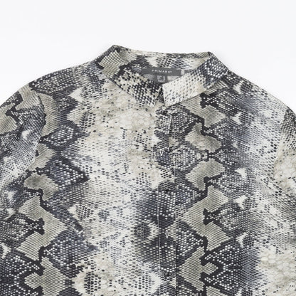 Primark Womens White Animal Print  Basic Button-Up Size 14