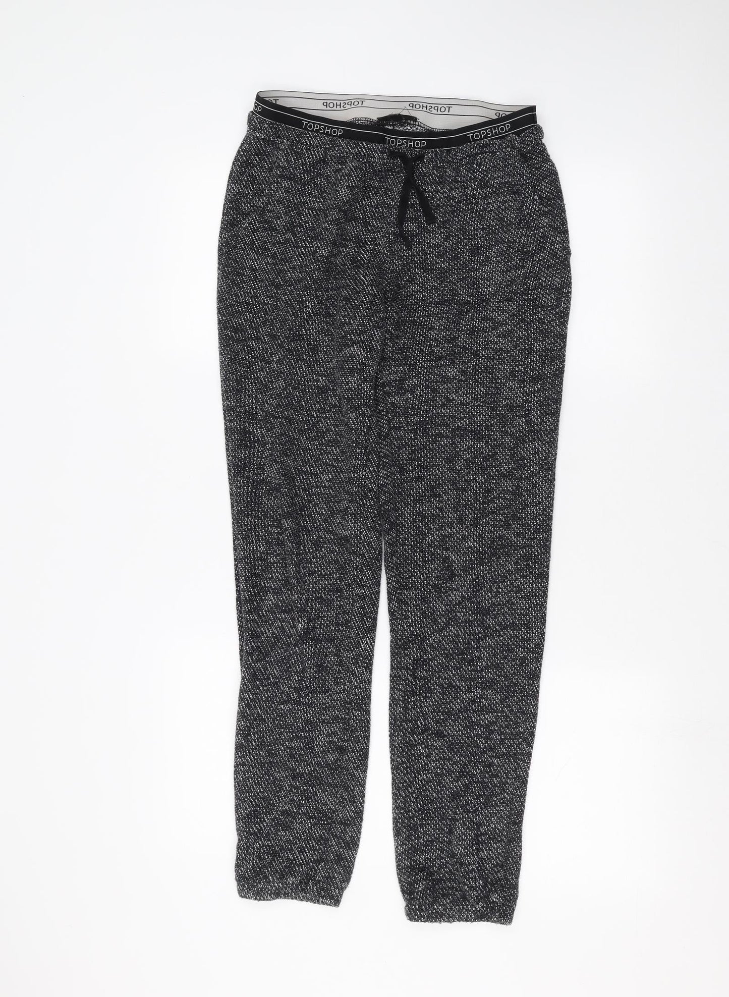 Womens UK Size 8 Topshop Regular Fit  Black Trousers