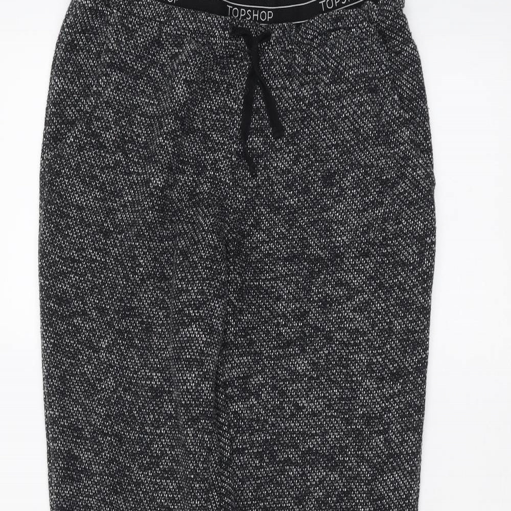 Womens UK Size 8 Topshop Regular Fit  Black Trousers