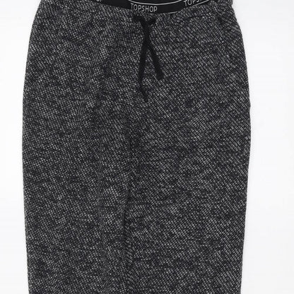 Womens UK Size 8 Topshop Regular Fit  Black Trousers