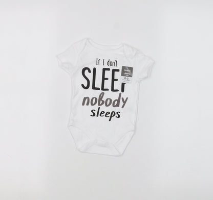 Pep&Co Baby White   Basic T-Shirt Size 0-3 Months