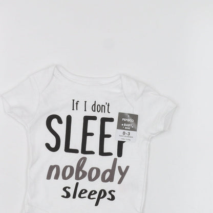 Pep&Co Baby White   Basic T-Shirt Size 0-3 Months