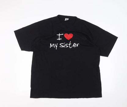 Fruit of the Loom Womens Black   Basic T-Shirt Size 2XL